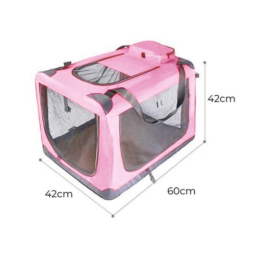 Portable Pet Carrier-Model 1-M Size (Pink)