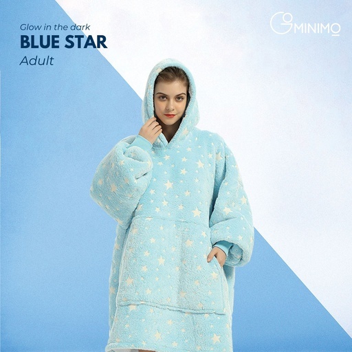 Hoodie Blanket Glow In Dark Star Blue