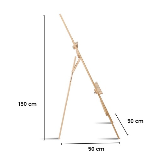 150cm Pine Wood Adjustable Lightweight Foldable Easel (White Oak)