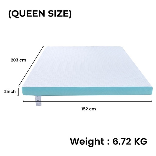 Dual Layer Mattress Topper 2 inch with Gel Infused (Queen)