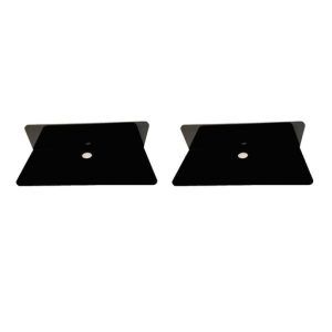 Acrylic Floating Wall Shelves Set of 2 with Cable Clips (Black) GO-FWS-102-SYD
