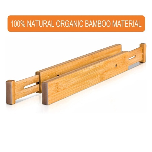 Bamboo Drawer Dividers 44-55cm , 6 Set