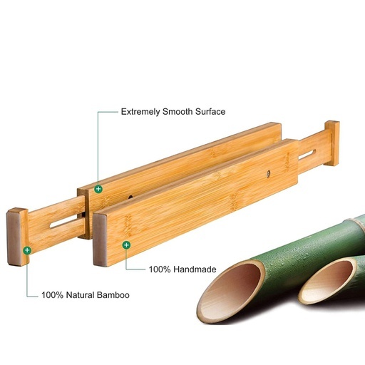 Bamboo Drawer Dividers 44-55cm , 6 Set