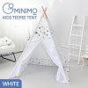 Kids Teepee Tent with Side Window and Carry Case – White Forest