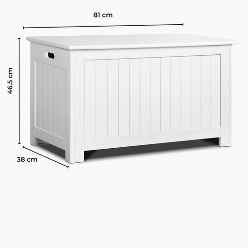 Kids Toy Storage Box with Lid and Air Gap Handle (White)