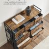 Dresser for Bedroom Chest of Drawers Rustic Brown and Black