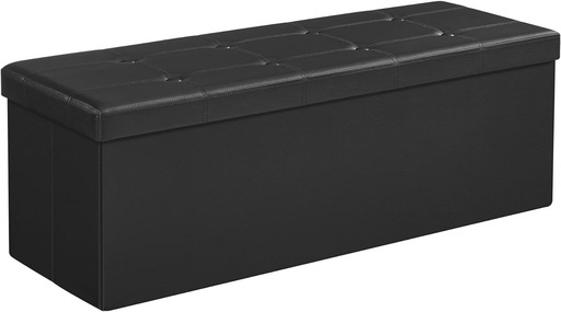 109cm Folding Storage Ottoman Bench Black LSF701