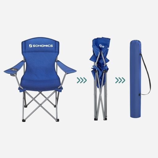 Set of 2 Folding Camping Outdoor Chairs Blue