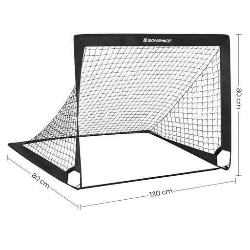 Set of 2 Portable Soccer Net 120cm Black