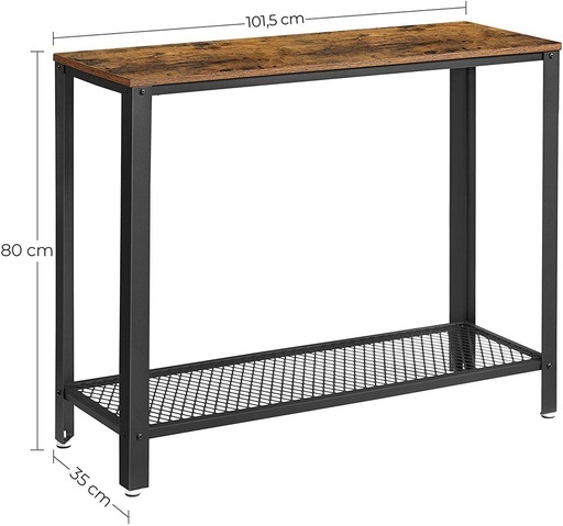 Console Table Rustic Brown and Black LNT80X