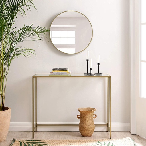 Console Table with Tempered Glass Top