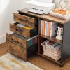 3 Drawer File Cabinet with Open Compartments