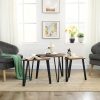 Nesting Coffee Table Set of 3 Rustic Brown and Black