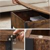 Coffee Table With Folding Top Rustic Brown Black