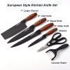 6 pieces Kitchen Knife Set Everich Chef Knives Stainless Steel Nonstick Scissor