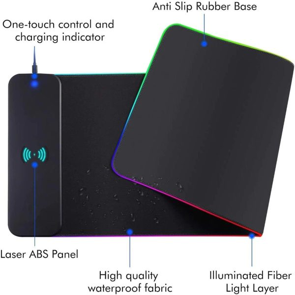 RGB Wireless 15W Oversized Charger Mouse Pad 800×300 MM Gaming Mouse Pad