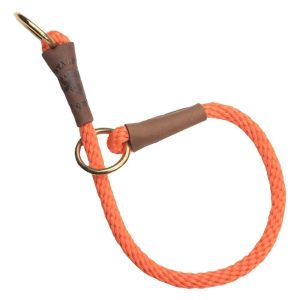 Products Dog Command Rope Slip Collar 16in (40cm) – Made in the USA – Orange