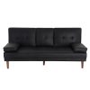 3 Seater Adjustable Sofa Bed With Cup Holder Black
