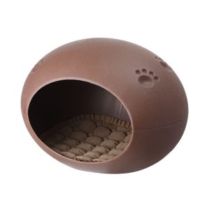 Medium Cave Cat Kitten Box Igloo Cat Bed House Dog Puppy House-Brown