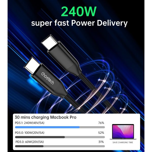 XCC-1036 USB-C M to M PD3.1 240W Super Fast Charging Cable 2M