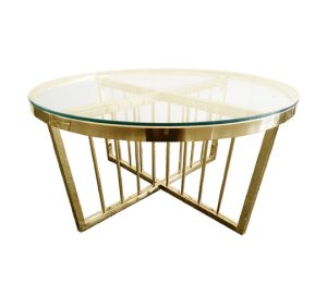 Salina Coffee Table -ClearTop – 80cm Gold