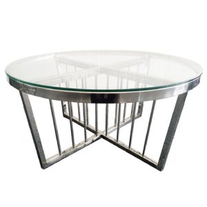 Salina Coffee Table -ClearTop - 80cm Silver