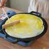 28cm Seasoned Cast Iron Induction Crepes Pan Baking Pancake Tool Pizza Bakeware