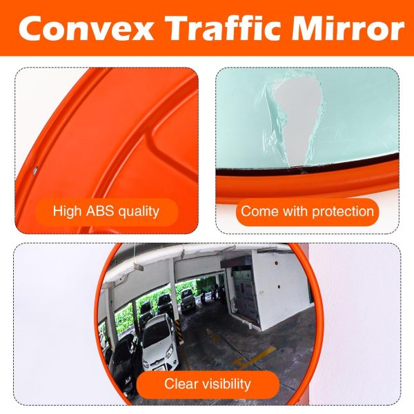 80cm Traffic Blind Spots Curved Convex Mirror Wide Angle for Driveway Warehouse Garage Security
