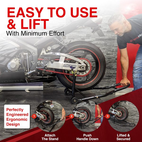 Motorcycle Universal Paddock Rear Stand Lift Fork Stand Rear Wheel Swingarm Spool