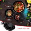 Cast Iron Skillet Cookware 3-Piece Set Chef Quality Pre-Seasoned Pan 10″ 8″ 6″ Pans