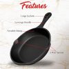 Cast Iron Skillet Cookware 3-Piece Set Chef Quality Pre-Seasoned Pan 10″ 8″ 6″ Pans