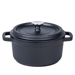 24cm Pre-seasoned NonStick Cast Iron Dutch Oven Handles Lid Skillet Cookware Braising Pot Pan Casserole