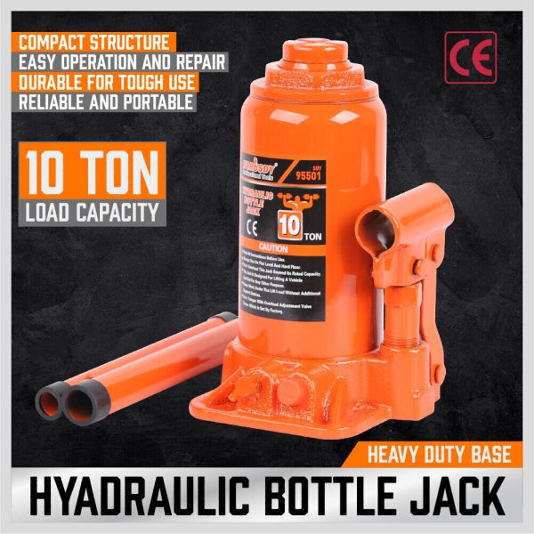 10 Ton Hydraulic Bottle Jack w/Safety Valve Car Van Truck Caravan Lift SUV 4WD