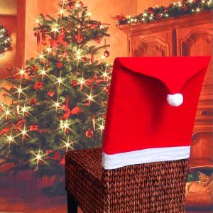 Christmas Chair Covers Tablecloth Runner Decoration Xmas Dinner Party Santa Gift, 6x Chair Covers
