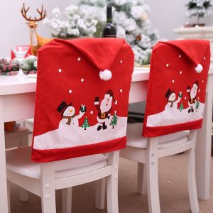 6-10x Christmas Santa Hat Chair Covers Table Cloth Dinner Home Décor Ornaments, 6PCS Chair Covers