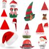 Christmas Unisex Adults Kids Novelty Hat Xmas Party Cap Santa Costume Dress Up, Santa Hat w Braids