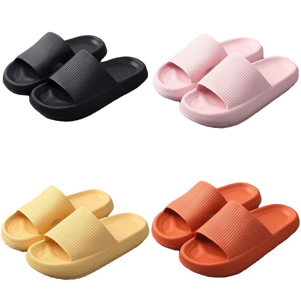 Pillow Slides Sandals Non-Slip Ultra Soft Slippers Cloud Shower EVA Home Shoes, Orange, 44/45