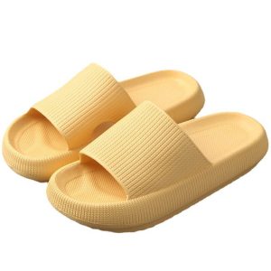 Pillow Slides Sandals Non-Slip Ultra Soft Slippers Cloud Shower EVA Home Shoes, Yellow, 40/41