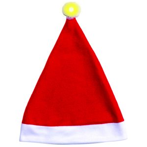 Christmas Unisex Adults Kids Novelty Hat Xmas Party Cap Santa Costume Dress Up, Santa Hat w LED Light