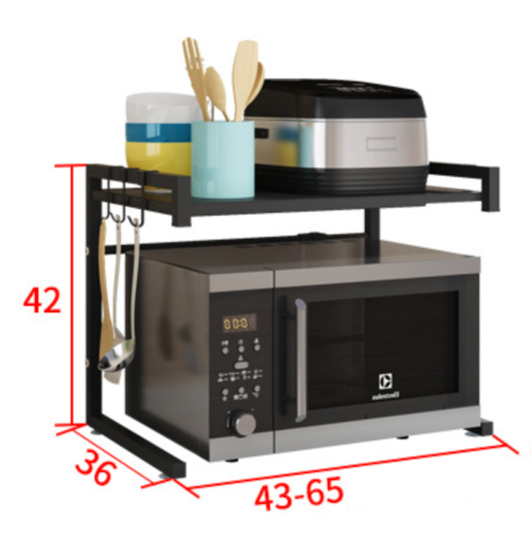 Adjustable Microwave Oven Storage Shelf White
