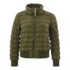 Authentic Green Quilted Bomber Jacket with Zip Closure and Pockets 40 IT Women