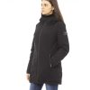 Black Down Jacket with Adjustable Hood and Baldinini Monograms 3XL Women