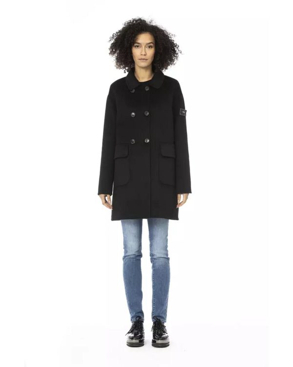 Long Coat with External Welt Pockets and Front Closure S Women