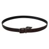 100% Authentic Dolce & Gabbana Leather Belt with Gray Buckle 115 cm Men