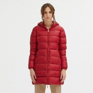 Reversible Centogrammi Long Jacket - Red and Shiny Reversible Design M Women