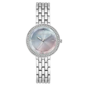 Silver Classic Analog Womens Watch with Rhine Stone Facing One Size Women