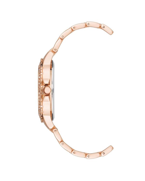 Rose Gold Fashion Watch with Rhine Stone Facing One Size Women