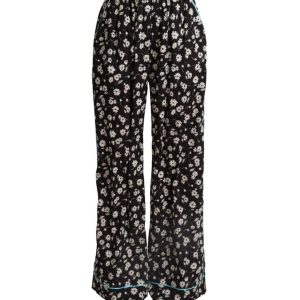 Mid-Waisted Wide Leg Pants with All Over Floral Print Women