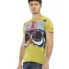 Short Sleeve T-shirt with Round Neck and Front Print 3XL Men