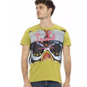 Short Sleeve T-shirt with Round Neck and Front Print M Men